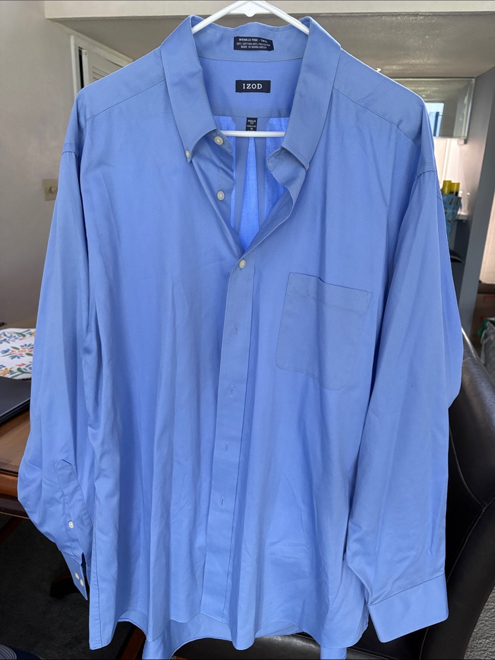 Izod Men's Light Blue Button-Down Dress Shirt